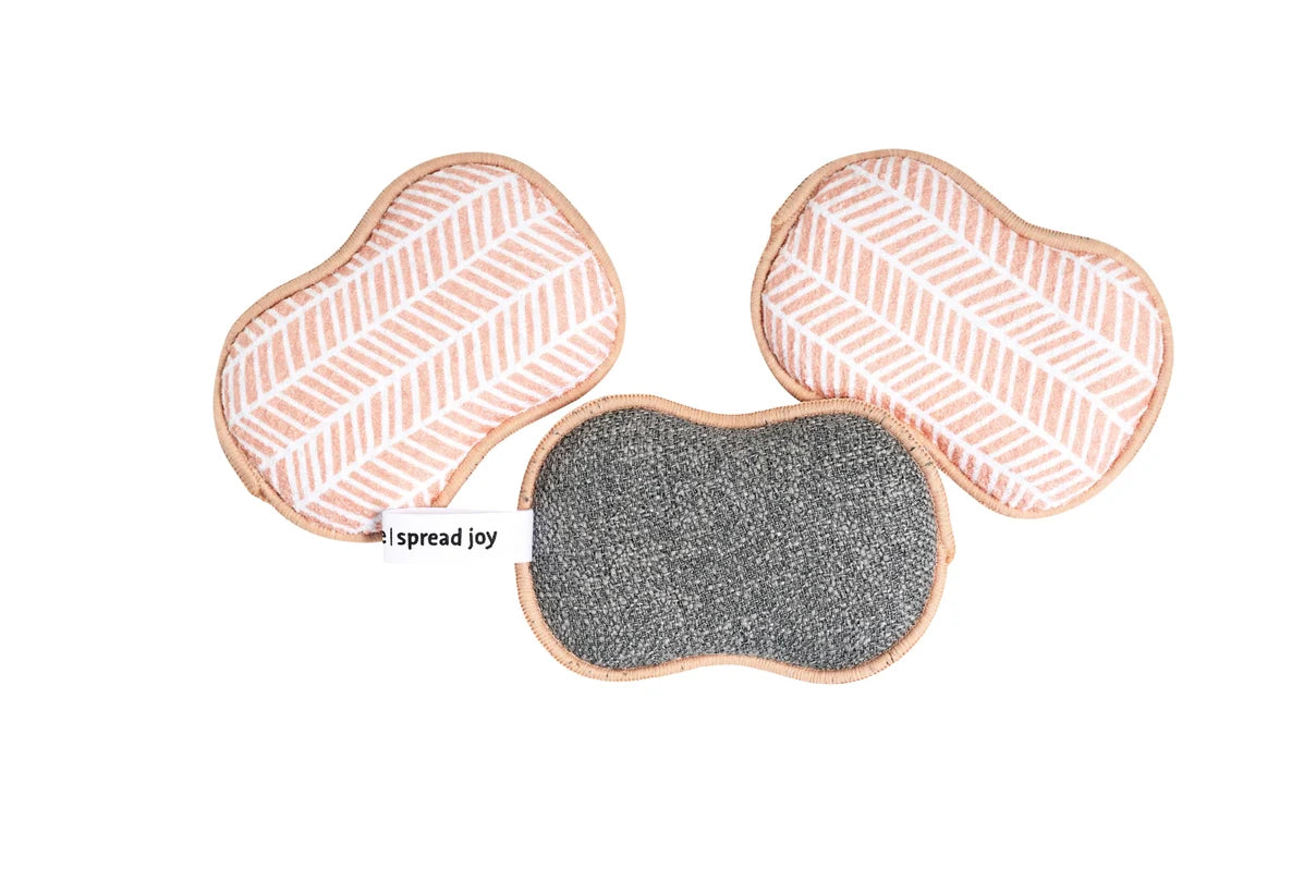 Once Again Home Co. Re:Usable Sponge, Set of 3 - Branches, Multiple Colors